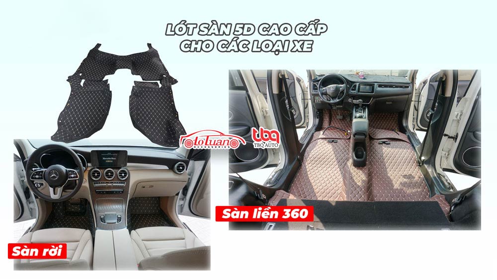 Lót sàn 5D 6D cho các dòng xe ô tô