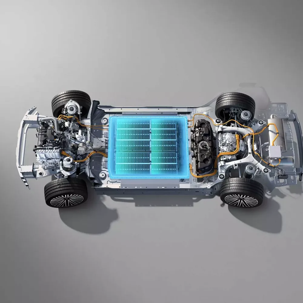 Minh họa hệ truyền động EREV và pin Volkswagen ID. ERA 9X